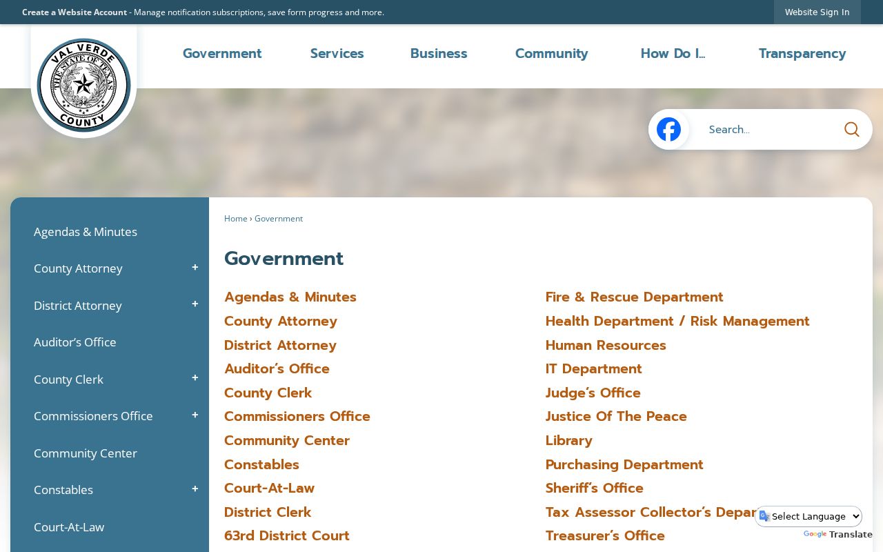 Val Verde County court docket government directory